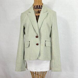 Fillmore Wool Blend Blazer Houndstooth Retro Academia Prep Grandma Core M